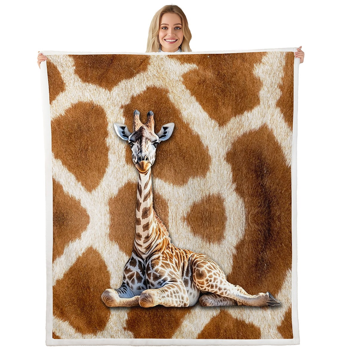 3D Giraffe Blanket,Giraffe Print Throw Blanket,Wildlife Giraffe Fleece ...