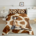 thumbnail image 1 of 3D Giraffe Comforter Set,Giraffe Print Bedding Set,Wildlife Giraffe Bedding Comforter Sets King,Brown Safair Animal Duvet Insert,Rustic Farmhouse Down Comforter, 1 of 5