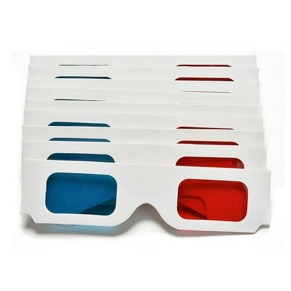 3D Glasses Blue Tinted Red Movies Viewing Three-dimensional Paper Props 3D Glasses Game TV DVD Movie Blue Frame Red Video