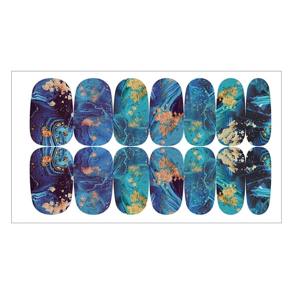 Nail Stickers Art Style 3D Self-Stick Full Wraps Glitter Polish for Nail Designs