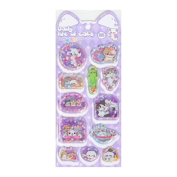 3D Glitters Sand Decorative Sticker with Relaxing Shake Motion for Kids Journals and Stress Relief Activity