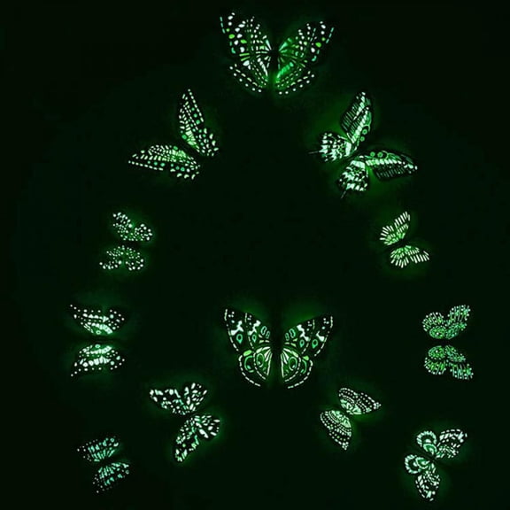 3D Glow in The Dark Butterfly Wall Ceiling Decals Decor Removable Mural Stickers Home Kids Room Bedroom Decor