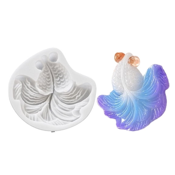 3D Gold Fish Silicone Mold Kois Fish Shaped Keyring Molds Crystal Epoxy Resin Jewellery and Ornament Mould Jewelry Tool