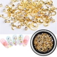 thumbnail image 1 of 3D Nail Metal Studs Charms Punk Star Moon Jewelry Decoration Gold Nail Decals Manicure Design Supplies For Women Fingernails Toenails Tips, 1 of 8