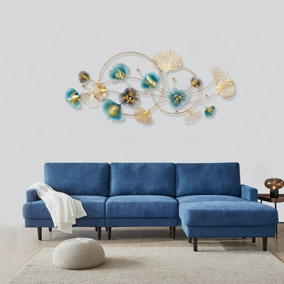 3D Golden Ginkgo Leaf Wall Hanging Decor Elegant Metal Wall Art for Living Room, Office, Bedroom, Modern Minimalist Home Dcor