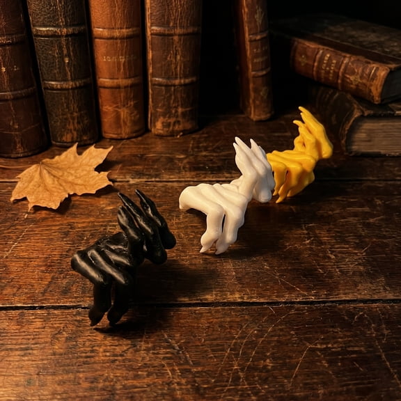 3D Gothic Demon Claw Page Marker, Spooky Hand Shaped Book Clip Ornament, Desktop Decor for Halloween Party, Holiday Reading Accessory for Tabletop Display, Gothic Home Decor, Gold