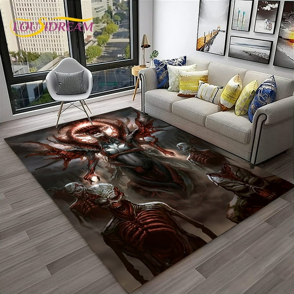 3D Gothic Horror Skull Cartoon Carpet Rug for Home Living Room Bedroom Sofa Doormat r kids Area Rug Non-slip Floor Mat