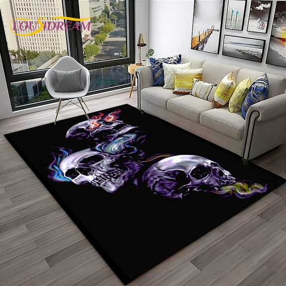 3D Gothic Horror Skull Cartoon Carpet Rug for Home Living Room Bedroom Sofa Doormat r kids Area Rug Non-slip Floor Mat