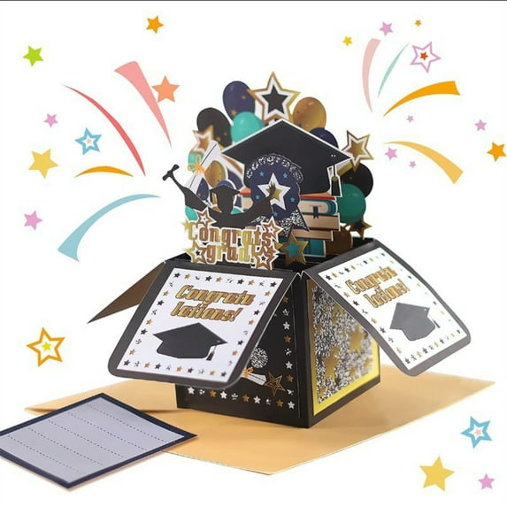 3D Graduation Pop Up Card with Envelope, 2026 Graduation Cards, 3D Card for Graduation, Perfect Congratulation Card and Personalized Gift for 2026 Graduation, Graduation Party Supplies