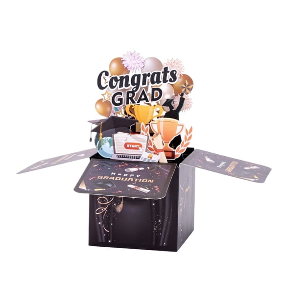 3D Graduation Pop Up Greeting Card Box with Laser Cut Design for Teachers and Students Handmade Celebration Gift