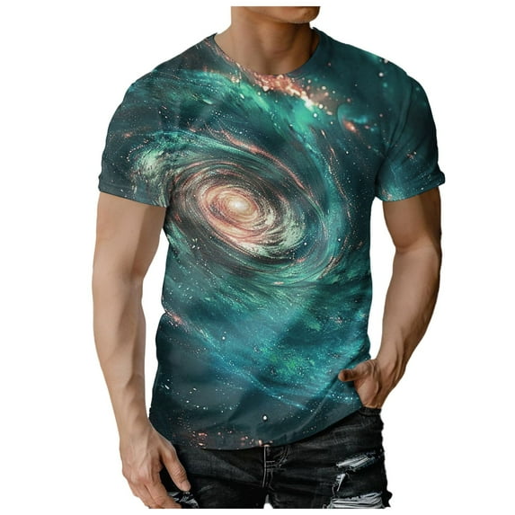 3D Graphic Colorful T-Shirts Short Sleeve Crew Neck Print Tee for Men Women and Youngs Casual Tee Shirts Top Loose Top Pattern Print Tops