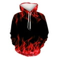 thumbnail image 1 of 3D Graphic Hoodies for Men Realistic Digital Flame Print Pullover Hoodie Drawstring Fleece Winter Warm Hooded Sweatshirt with Kangaroo Pockets, 1 of 3