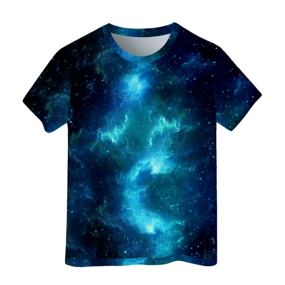 3D Graphic T Shirt for Kids Boys Girls Size 8-9 Cool Printed T-Shirts Short Sleeve Casual Loose Crewneck T-Shirt Funny Party Shirt Soft Comfortable Children Clothes (Child, T13 Navy, 8-9 Years)