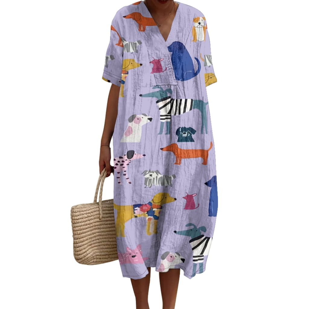 Ethnic V Neck Long Sleeve 3D Printing Maxi Dress