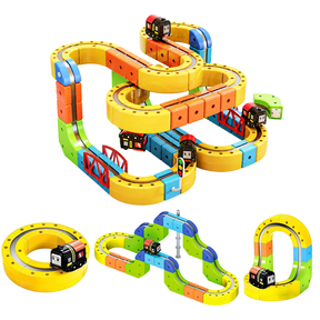 3D Gravity-Defying Electric Magnetic Train Set 167PCS Modular Reconfigurable Race Track Kit, STEM Educational Building Toy for Kids 3-12, Safe & Durable for Boys Girls