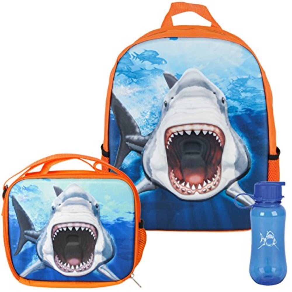 Shark backpack and lunchbox sales