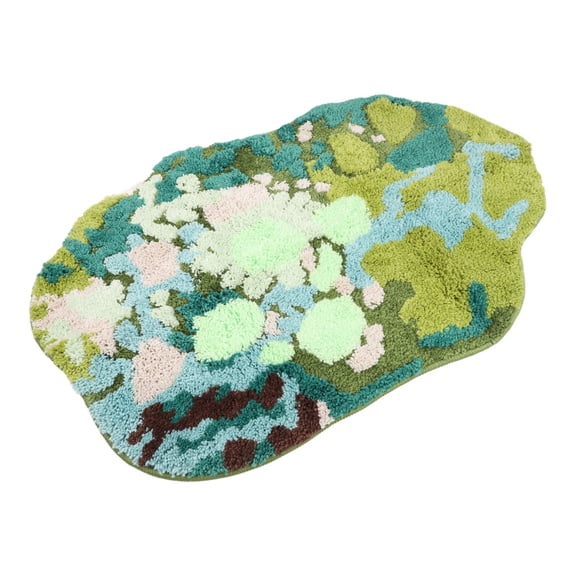 3D Green Floral Moss Bath Mat: Ultra Soft, Non-Slip & Machine Washable!