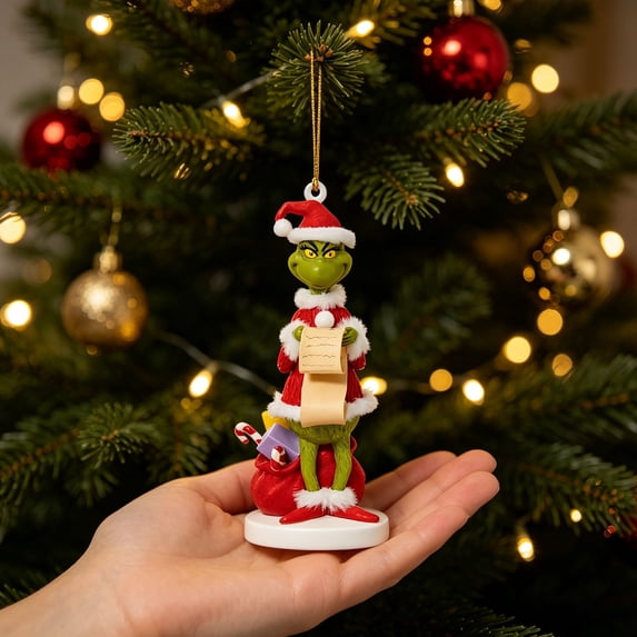 3D Green Monster Christmas Ornaments, Resin Christmas Tree Hanging ...