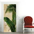 3D Green Palm Leaf Door Sticker SelfAdhesive Photo Wallpaper For