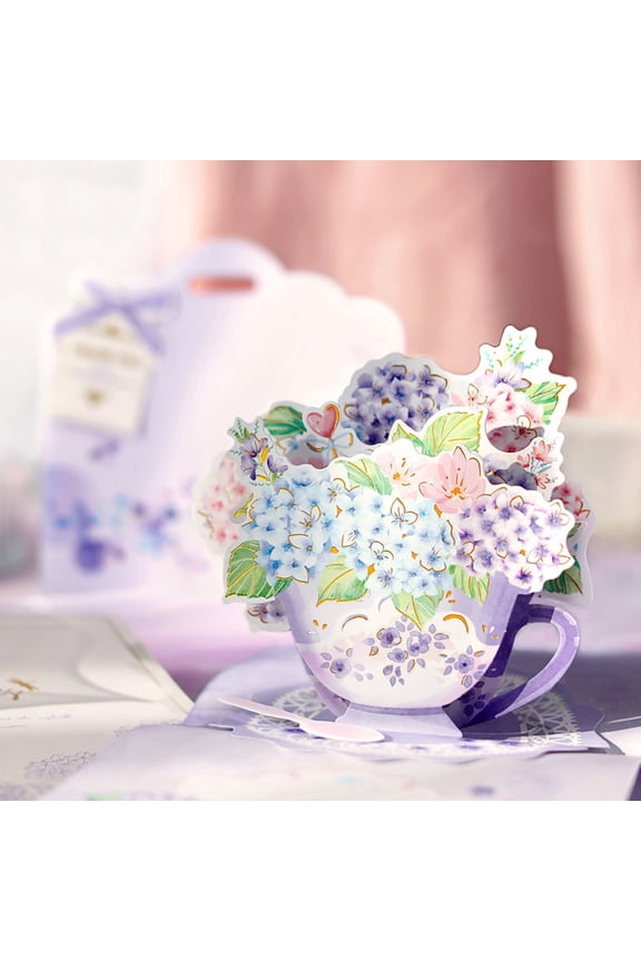 3D Greeting Cards Thank You Cards Romantic Style Paper Flower Postcard Birthday Card Wedding Decorations for Teachers' Day Mother's Day Birthday Clearance