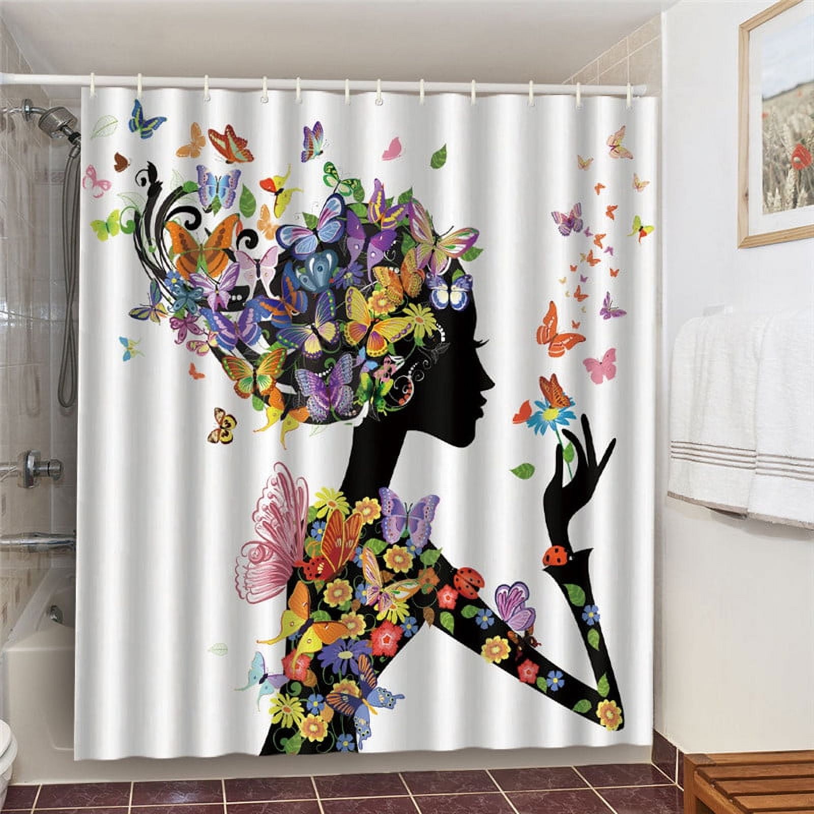 3D Grey Geometric St Shower Curtains Fabric Waterproof Bathroom Curtain ...
