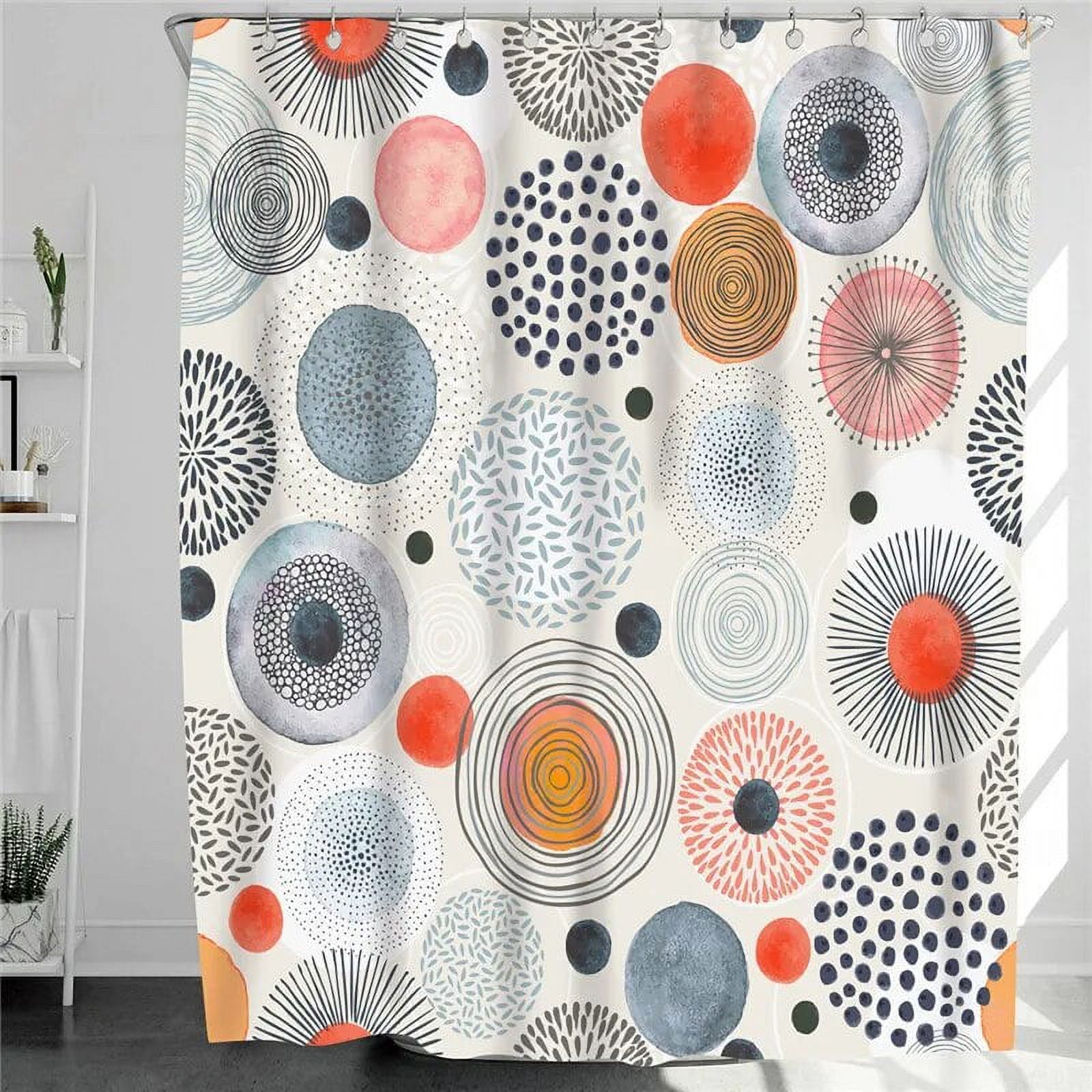 3D Grey Geometric Stone Shower Curtains Fabric Waterproof Bathroom
