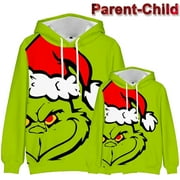 LUXIFA 3D Grinch Women's Kid's and Big Men's Fleece Pullover Hoodie Sweatshirt, up to Size 8XL