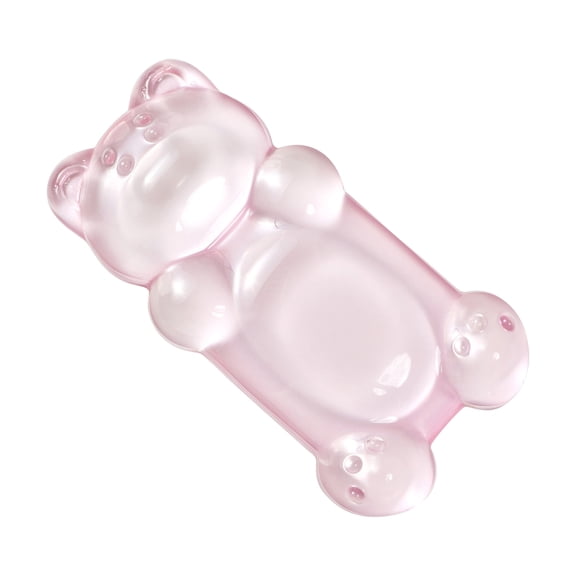 3D Gummy Bear Style Expandable Collapsible Mobile Phone Grip Stand Holder for Smartphone Tablet Cell Phone Accessory (Clear Pink)