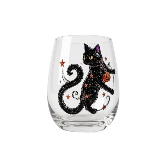 3D Halloween Artisan Glassware Collection, "Boo-tiful" Ghost Magic Stemless Glass, Enchanted Witchy 3D Glass Cups, Luminous Halloween Party Home Bar Table Decor C-1PC