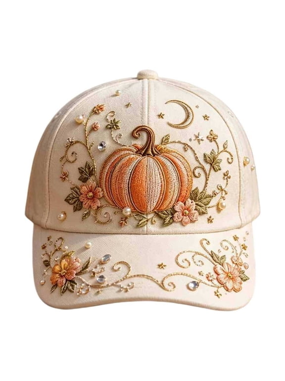 3D Halloween Embroidered Baseball Cap for Women Halloween Costumes, Breathable Cotton Adjustable Hat for Outdoor Sun Protection & Everyday Wear