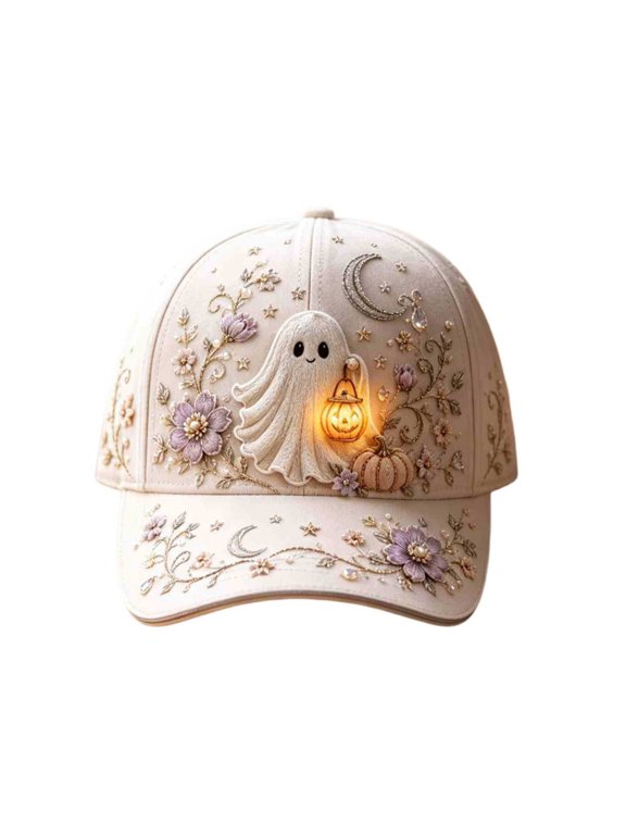 3D Halloween Embroidered Baseball Cap for Women, Lightweight Breathable Adjustable Head Circumference, Gift for Close People