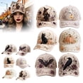 thumbnail image 1 of 3D Halloween Embroidery Cap Adjustable Cotton Baseball Cap Pumpkin Ghost Dad Hat Cotton Cute Trucker Cap, 1 of 6