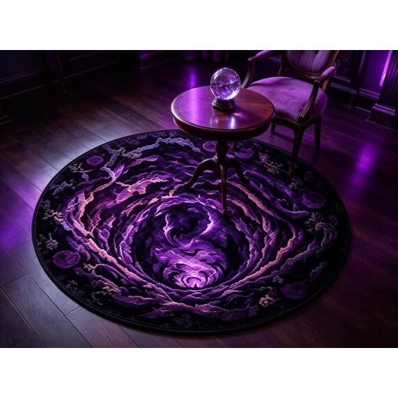 3D Halloween Round Rug, Illusion Halloween Round Mat, Funny Rug with Non-Slip Soft Visual Effect Door Mat for Living Room Indoor Decor