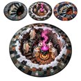 thumbnail image 1 of 3D Halloween Rug, 2026 New 3D Novelty Ghost Skeleton Optical Illusion Rugs, Round Rug with Non-Slip Bottom, Soft Crystal Velvet for House, Living Room, Dorm & Horror Party Decor, 20*20", 1 of 8