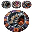 thumbnail image 1 of 3D Halloween Rug, 2026 New 3D Novelty Ghost Skeleton Optical Illusion Rugs, Round Rug with Non-Slip Bottom, Soft Crystal Velvet for House, Living Room, Dorm & Horror Party Decor, 20*20", 1 of 8