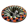 thumbnail image 1 of 3D Halloween Rug, 3D Vortex Optical Illusion Rug, 39.37 in Candy Corn Quilted Round Mat, Halloween Quilted Round Rug with Spooky Depth Design, Soft Non‑Slip Floor Mat, Modern Home Halloween Decor,R, 1 of 5