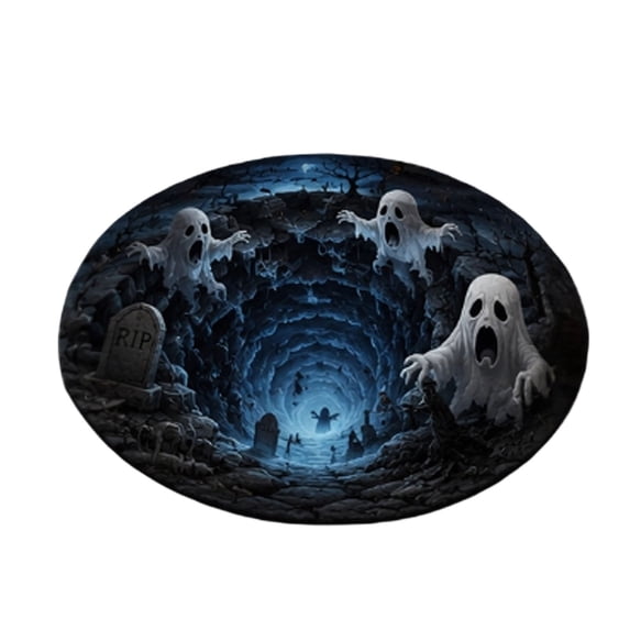 3D Halloween Rug, Candy Corn Abyss Quilted Round Mat, Halloween Quilted Round Rug 3D Illusion, Soft & Durable Fabric Non- Modern Home Decor (40cm/15.75in,60cm/23.62in,80cm/31.5in, Style )