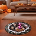 thumbnail image 1 of 3D Halloween Rug, Candy Corn Abyss Quilted Round Mat, Halloween Quilted Round Rug 3D Illusion, Soft & Durable Fabric Non-Slip Modern Home Decor, 1 of 6
