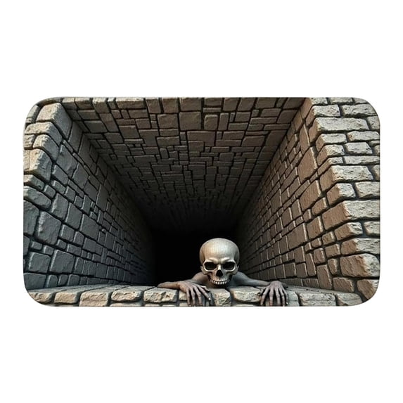 3D Halloween Rug, Novelty Ghost 3D Optical Illusion Rugs for Bathroom Bedroom, Spooky Depth Design, Soft & Durable Fabric Non-Slip