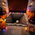 thumbnail image 1 of 3D Halloween Rug, Skeleton Abyss Quilted Rectangle Mat, Soft and Durable Non-Slip 3D Illusion Area Rug,31"×19", 1 of 6