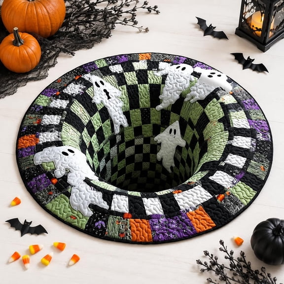 3D Halloween Rugs, 3D Optical Illusion Rug – Indoor Halloween Rug, Soft and Durable Crystal Velvet Fabric, Non-Slip, Modern Home Decor