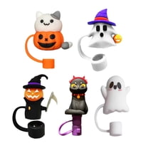 3D Halloween Straw Cover * for Cup, Cute Accessories Halloween *, Dust-Proof Reusable Straw Topper Caps for Cups Accessories