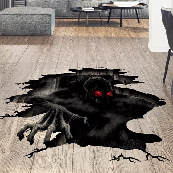 3D Halloween Wall Decals, Halloween Floor Decals, Scary Wall Decals Sticker Decorations for Bedroom, Waterproof PVC Stickers for Wall Decoration (Horror Skeleton)