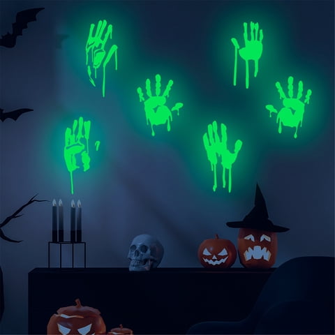 3D Halloween Wall Decals Removable,Removable Luminous Wall Sticker Home Halloween Decoration Fluorescent Stickers