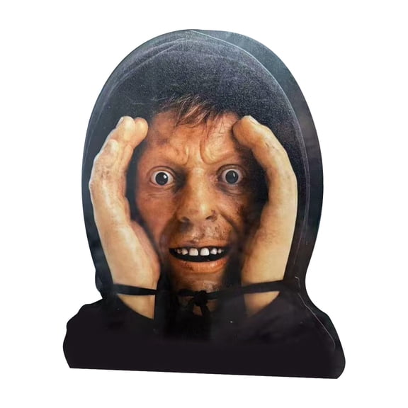 3D Halloween Window Peeper Prop, Hooded Intruder Man Peeker Prank Hanging Ornament, Creepy Peering 3D Pendant for Halloween Home Spooky Party Decor