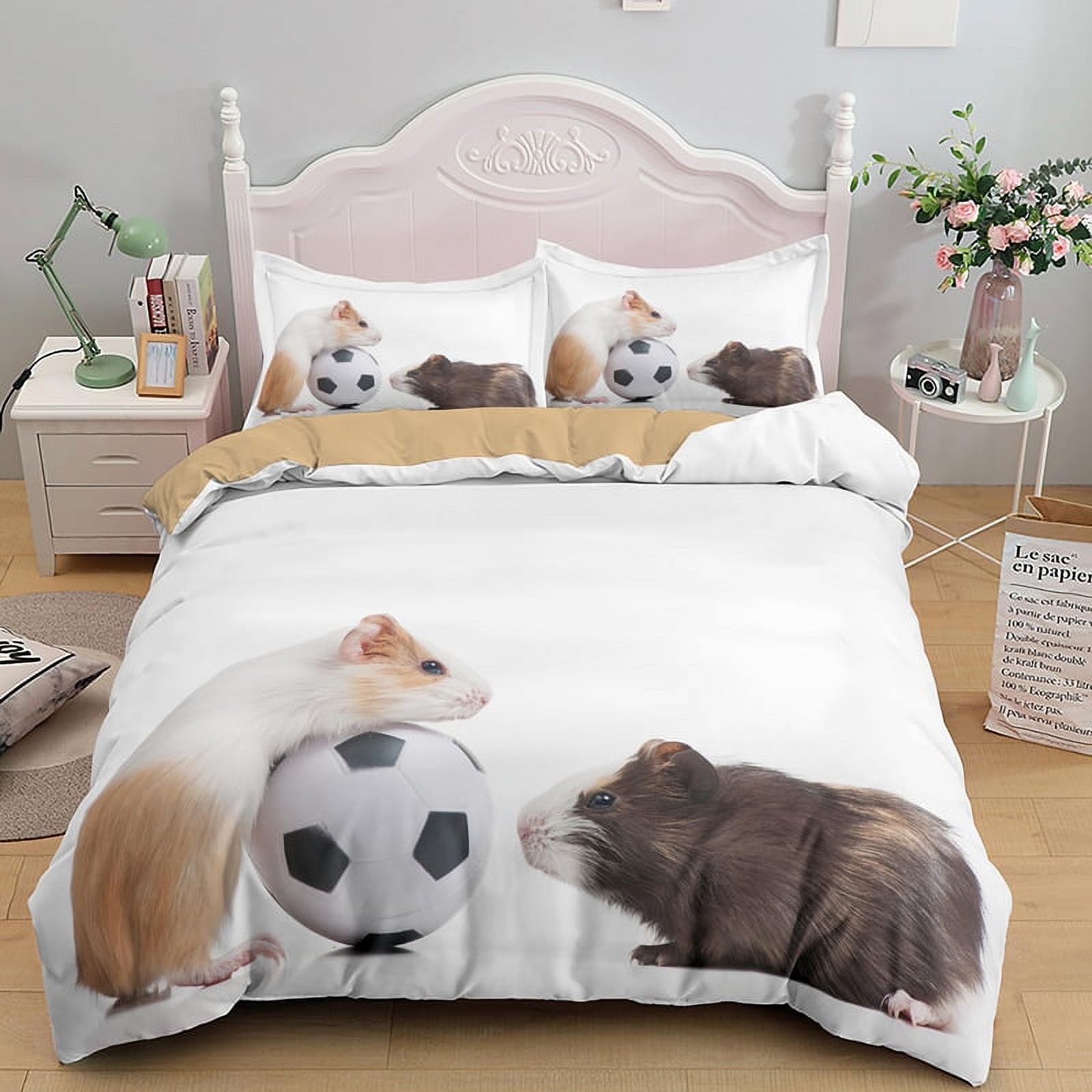 3D Hamster Duvet Cover Set Cute Animals Full/King/Queen Size Bedding