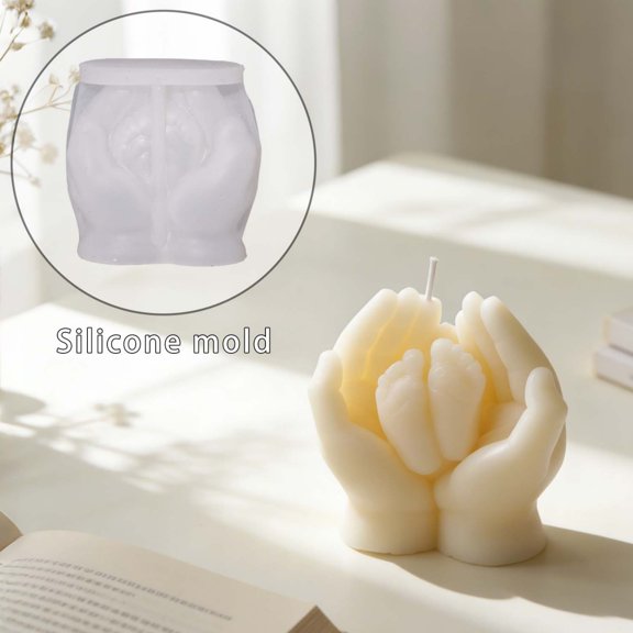 3D Hand And Candle Display Plaster Ornament Silicone Wax | Suitable For Decorating Parties And Birthdays82359
