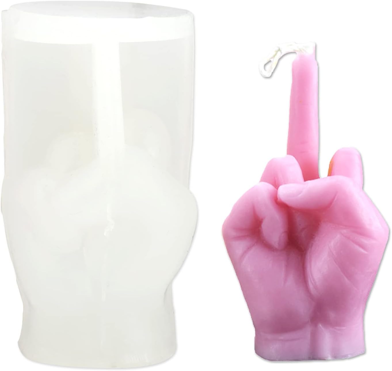 3D Hand Shaped Silicone Mold, Middle Finger Gesture Candle Mold ...