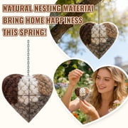 3D Handmade Fiber Bird Nesting Heart Ornaments Refillable Birds Haven 1 Heart Shape Nesting Winter Gifts Animal Hummingbirds Gifts