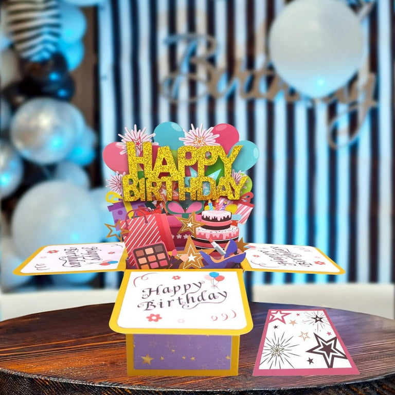 3D Happy Birthday Card Birthday Cards Party Favor Unique, Romantic